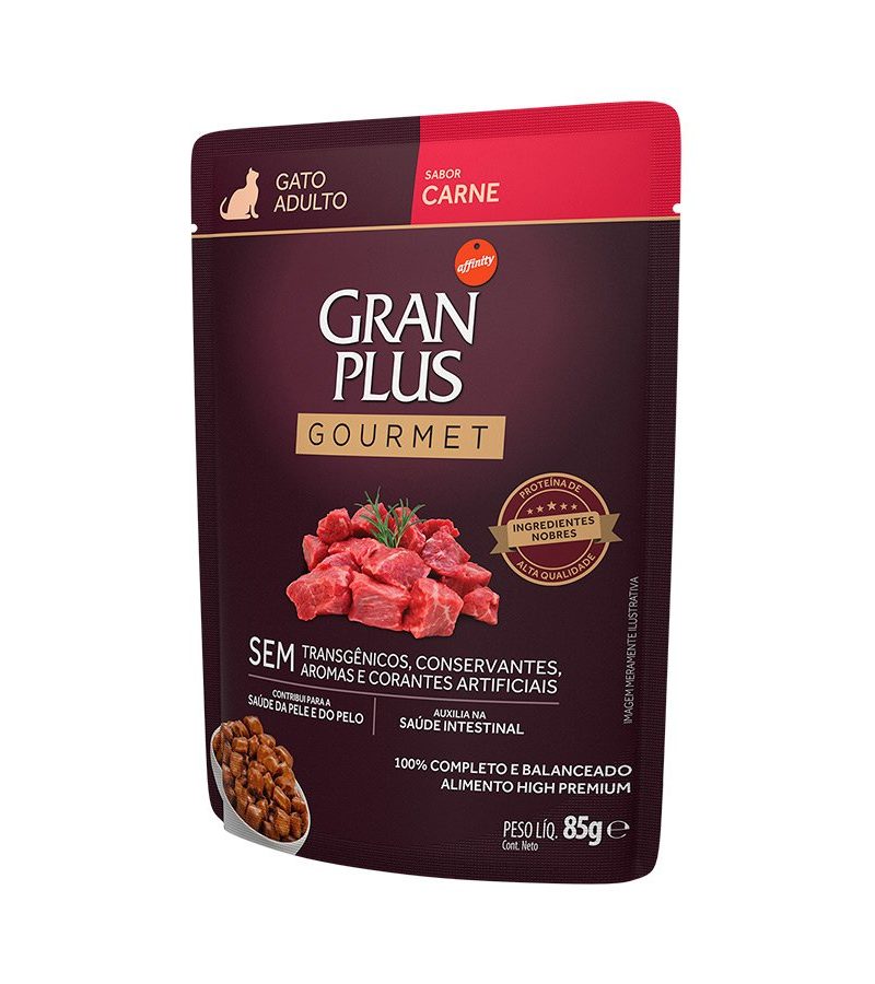Gran Plus 85g Sachê Gatos Adultos Carne