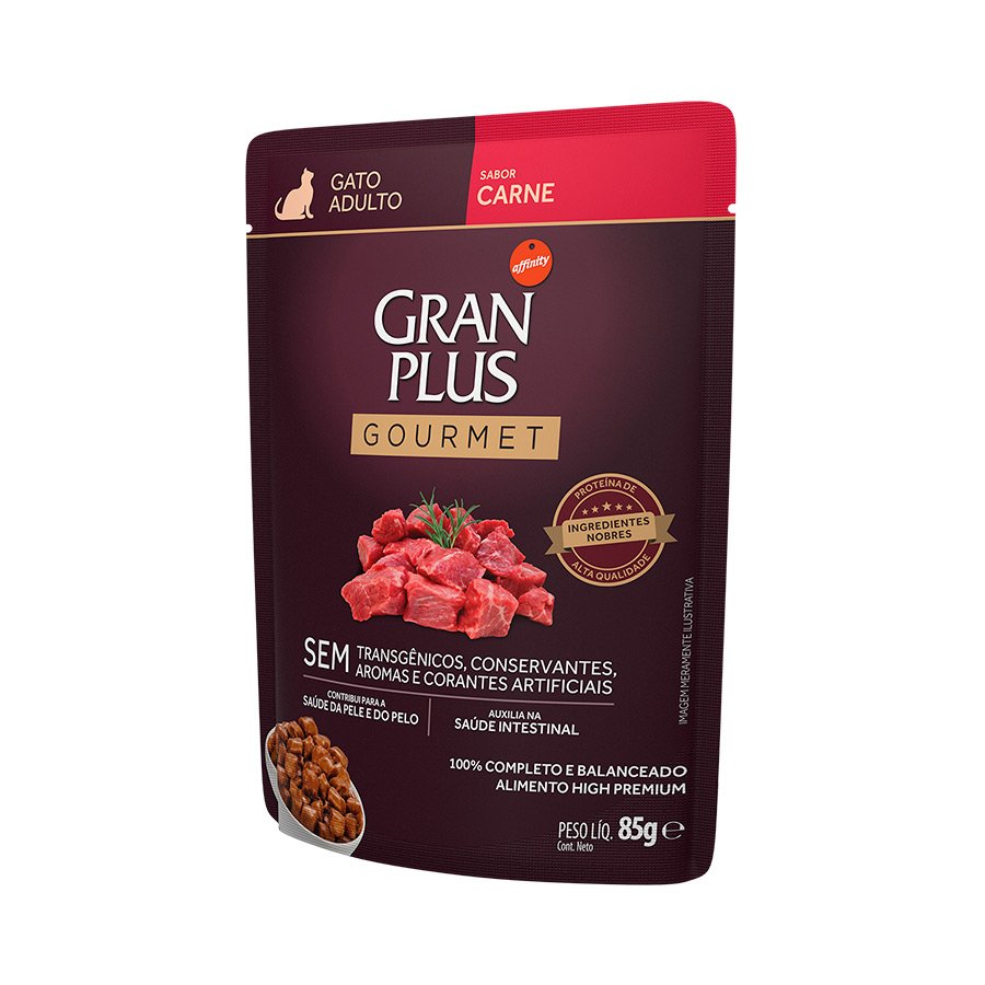 Gran Plus 85g Sachê Gatos Adultos Carne