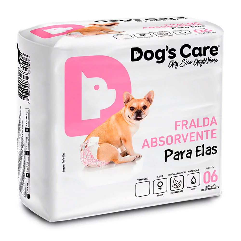 Fralda Femea Dogs Care Medio C/ 6uni