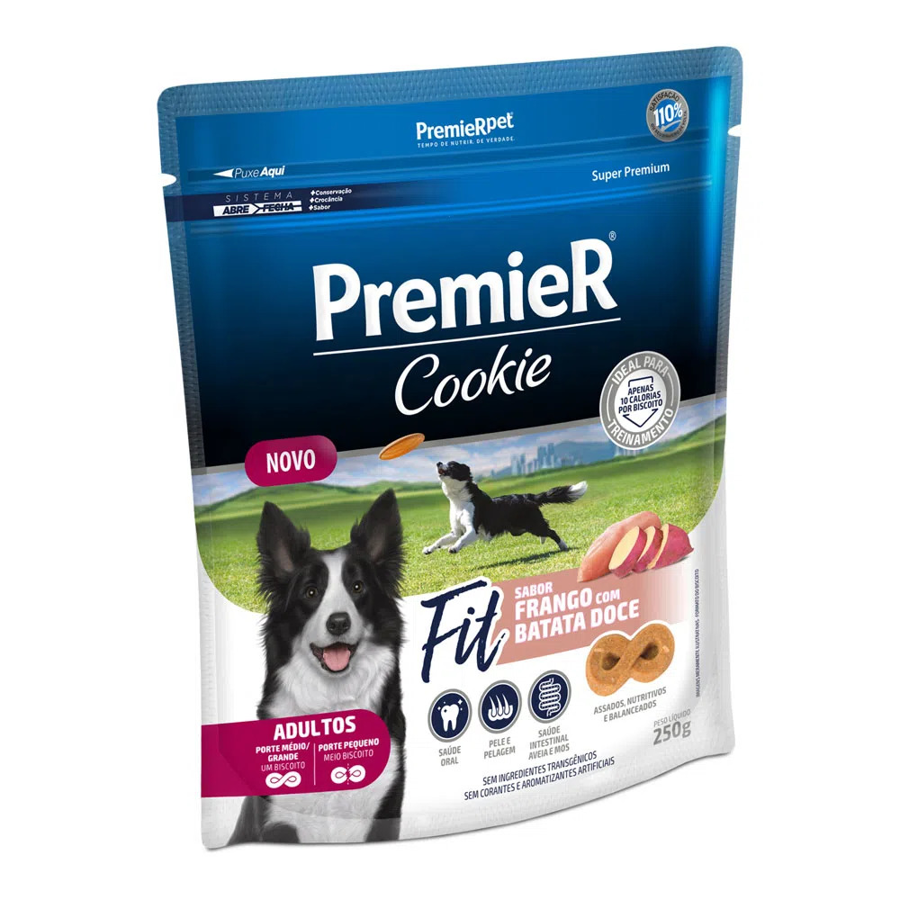 Premier Cookie Cães Adultos Fit Frango C/ Batata Doce 250g