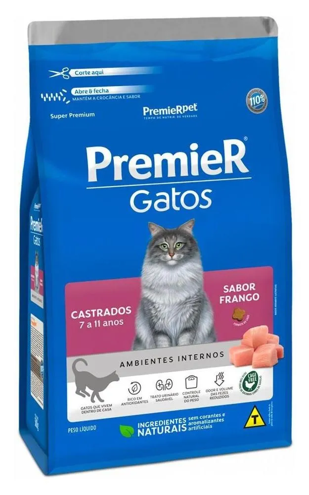 Amb Int Gatos Adultos Castrados 6 Meses A 6 Anos Salmão 7,5kg
