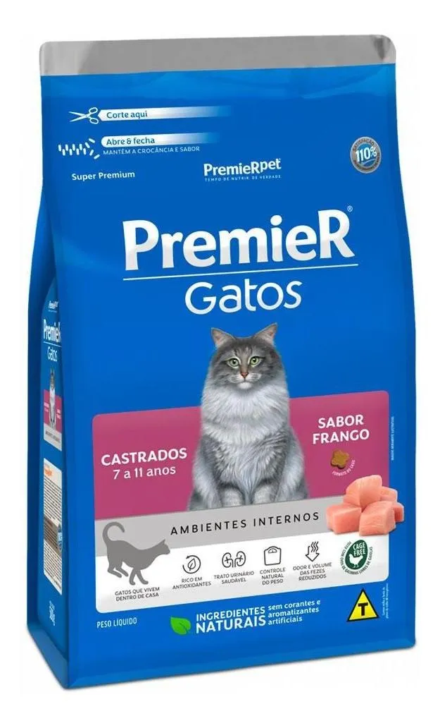 Amb Int Gatos Adultos Castrados 6 Meses A 6 Anos Salmão 7,5kg