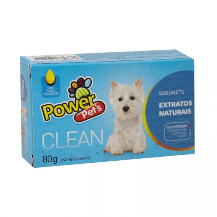 Sabonete Power Pets Clean Extratos Naturais 80g