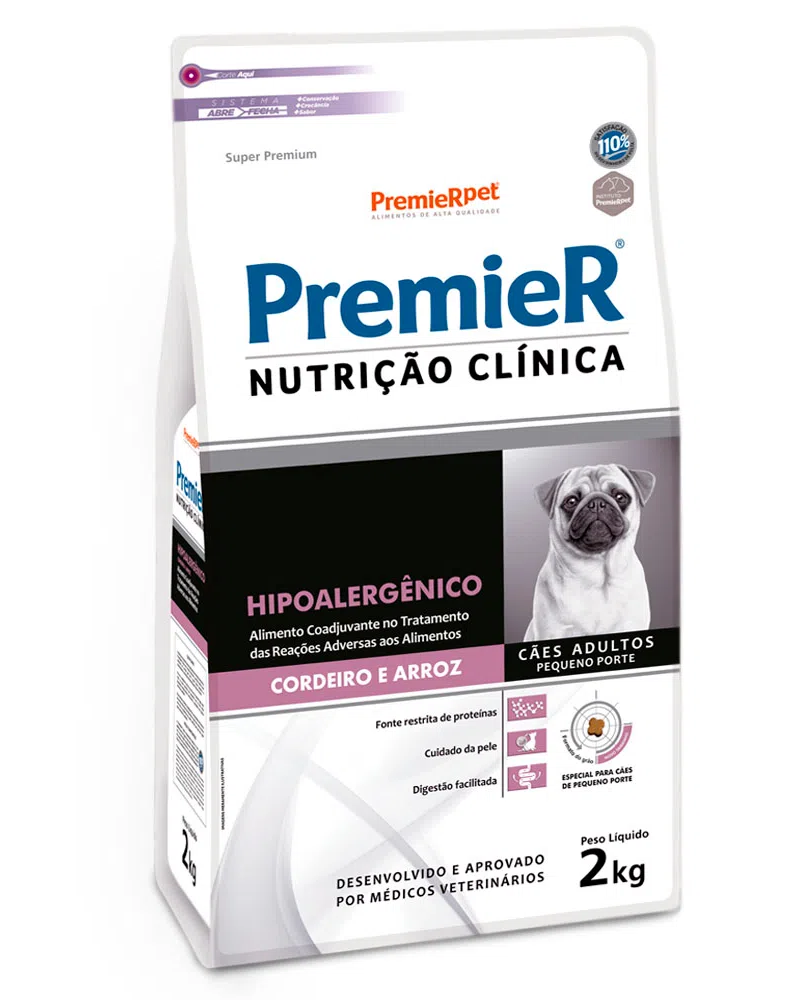 Premier Nutrição Clínica Cães Hipoalergênico Cordeiro Peq Porte 2kg