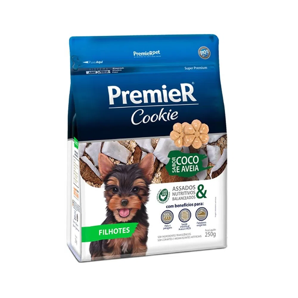 Premier Cookie Cães Filhotes Coco E Aveia 250g