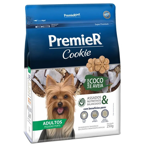 Premier Cookie Cães Adultos Raças Peq Coco E Aveia 250g