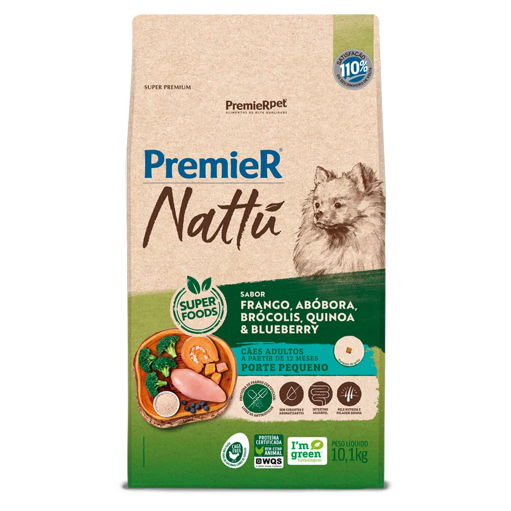 Premier Nattu Cães Adultos Raças Peq Abóbora 10,1kg