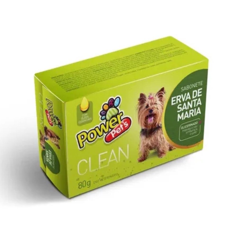 Sabonete Power Pets Clean Erva De Santa Maria 80g
