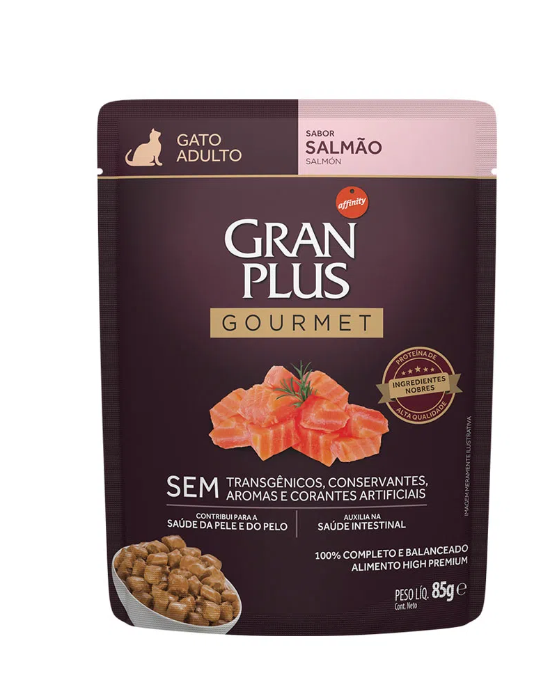 Gran Plus 85g Sachê Gatos Adultos Salmão