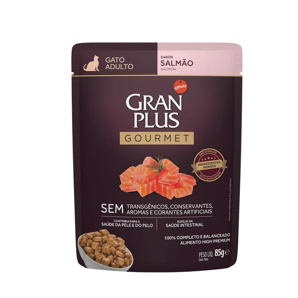 Gran Plus 85g Sachê Gatos Adultos Salmão